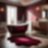 Burgundy Bath Rug Set in Luxurious Setting