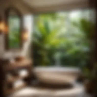 Cabana Bathroom Oasis with Tropical Greenery