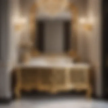 Opulent Gold Accent Vanity Style Luxurious Cabinet Discounters Bathroom Vanity with Gold Accents