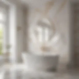 Luxurious Calacatta Gold Marble Style Tile in Bathroom