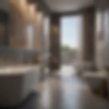 Bathroom Material Selection Detailed view of various bathroom materials and their textures