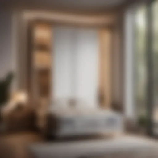 Mattress stored vertically in room corner