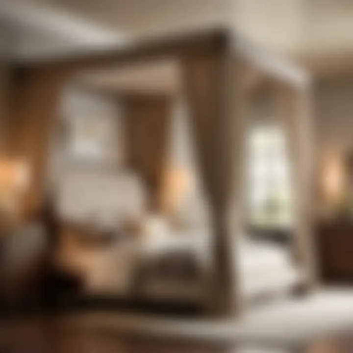 Exquisite Canopy California King Bedroom Set with Canopy Drapes