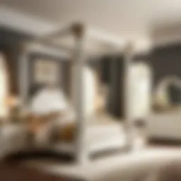 Luxurious Canopy California King Bedroom Set in Elegant White