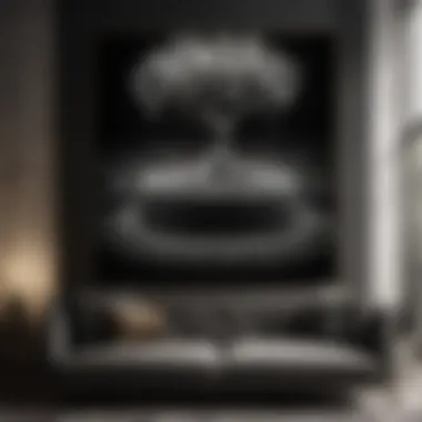Abstract black and white canvas art