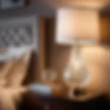 Elegant Crystal Lamp on Bedside Table