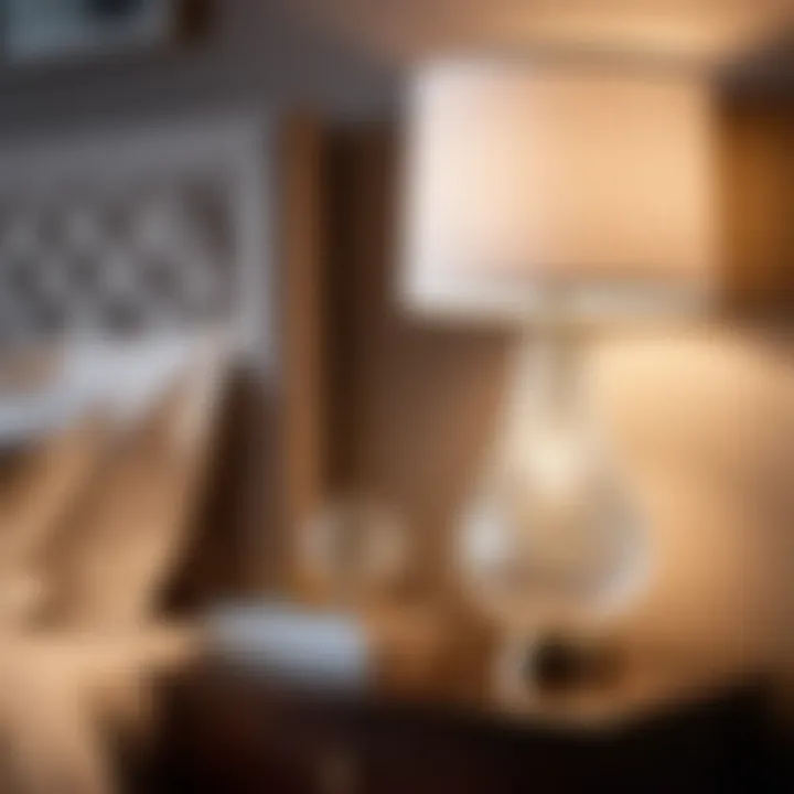 Elegant Crystal Lamp on Bedside Table
