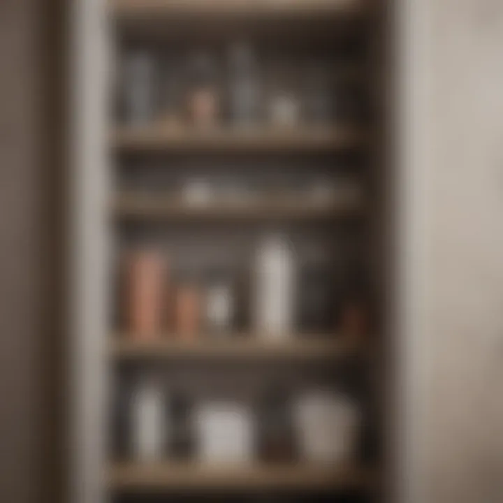 Categorized Bathroom Items Categorized items in a bathroom closet for easy access.