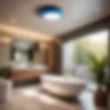 Modern Bathroom with Ceiling Exhaust Fan and Bluetooth Speaker