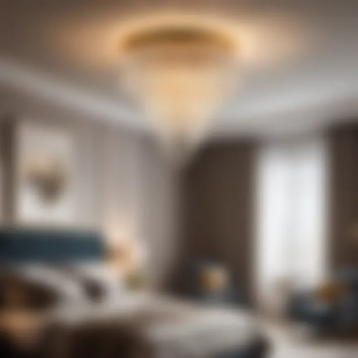 Sophisticated and Stylish Chandelier Fixture Chic chandelier ceiling light adding sophistication to a bedroom decor