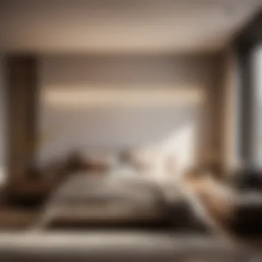 Modern and Sleek Track Lighting Feature Contemporary track lighting enhancing a modern bedroom ambiance