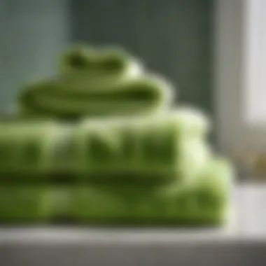 Minimalist Celery Green Bath Towel Stack