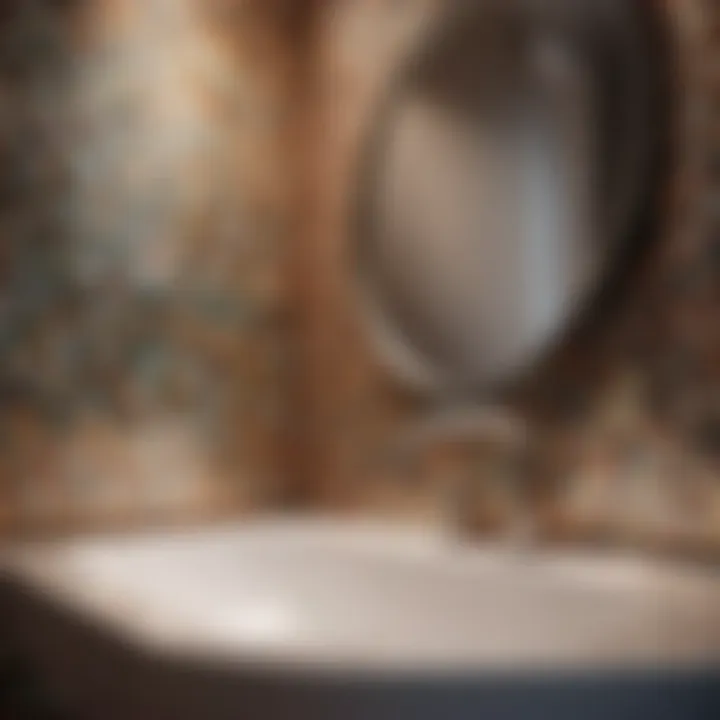 Ceramic mosaic tiles adding texture to bathroom walls