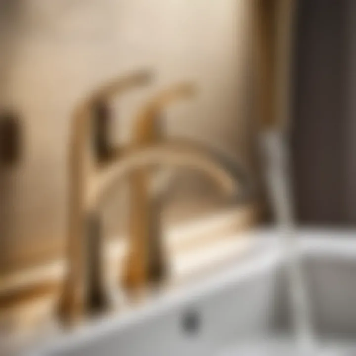 Champagne Gold Faucet Close-Up Detail