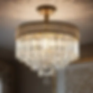 Elegant Crystal Chandelier Lighting Illuminated bathroom with crystal chandelier