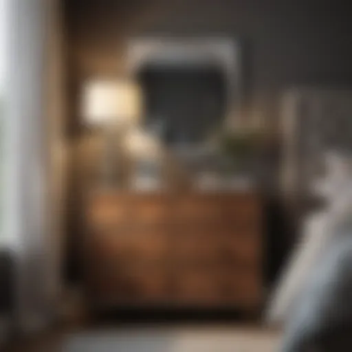Stylish chest cabinet in a modern bedroom setting