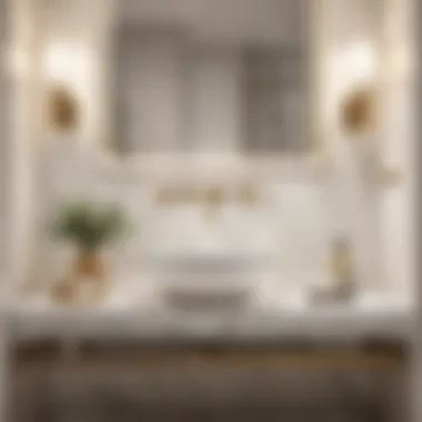 Sophisticated Carrera Marble Ensemble Chic bathroom interior showcasing carrera marble vanity top and accessories