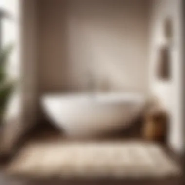 Chic bathroom rug with fringe creating a cozy and welcoming atmosphere