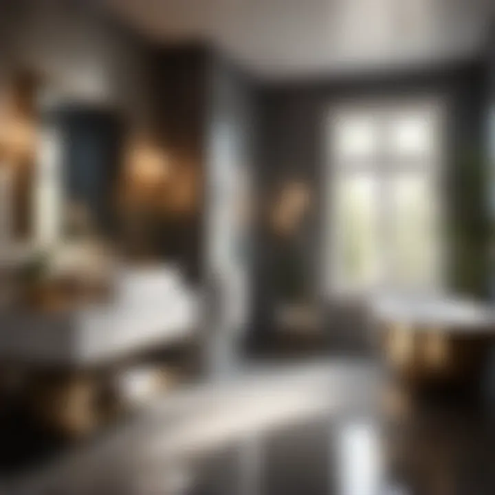 Chic bathroom design with semi-gloss paint finish