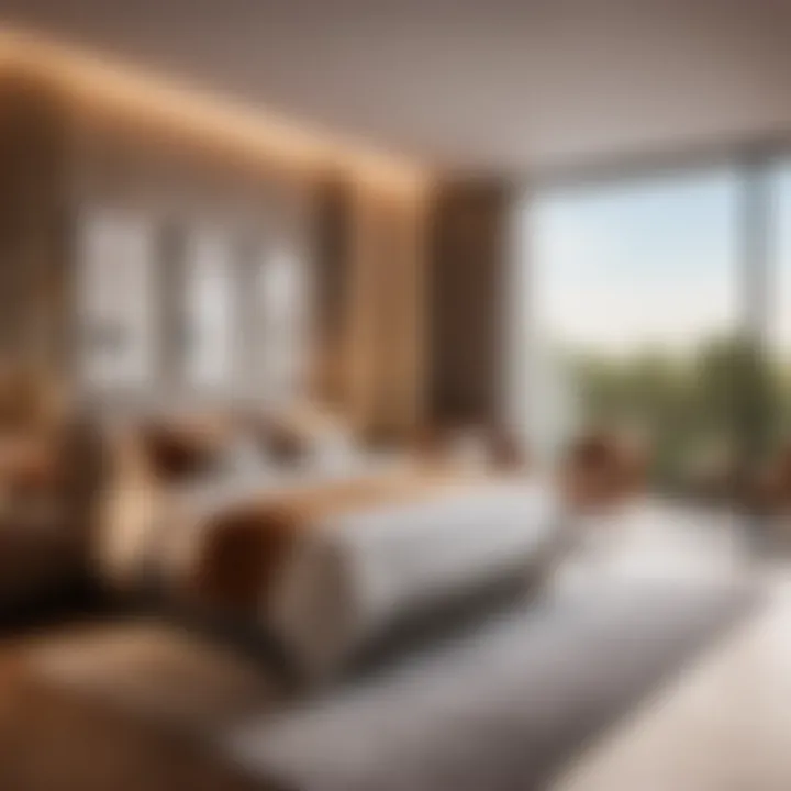 Elegant Bedroom with Balcony Access Sleek and stylish bedroom interior with balcony access