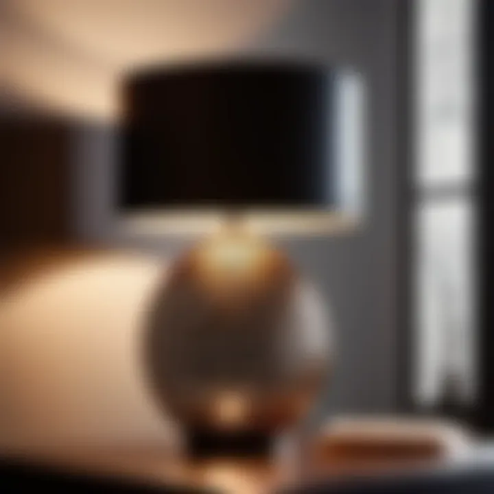 Modern Geometric Metal Lamp Casting Shadows