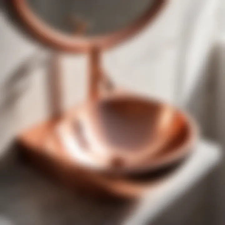 Chic Copper Tiny Corner Bathroom Sink