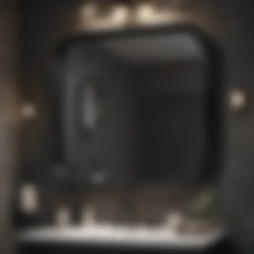 Chic Elegance in Matte Black Bathroom Mirror
