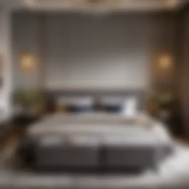Chic Simplicity: Grey Bed Frame in Contemporary Setting Chic Grey Bed Frame and Nightstands in Contemporary Bedroom