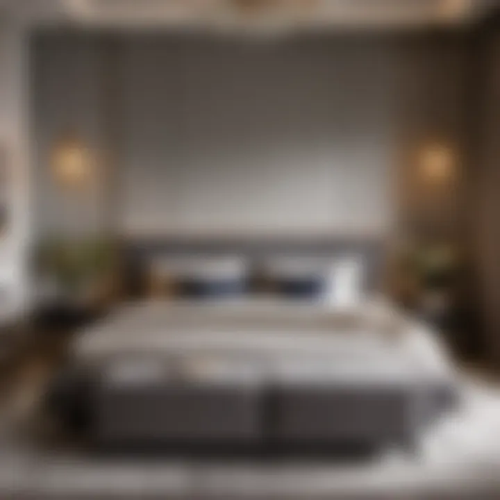 Chic Simplicity: Grey Bed Frame in Contemporary Setting Chic Grey Bed Frame and Nightstands in Contemporary Bedroom