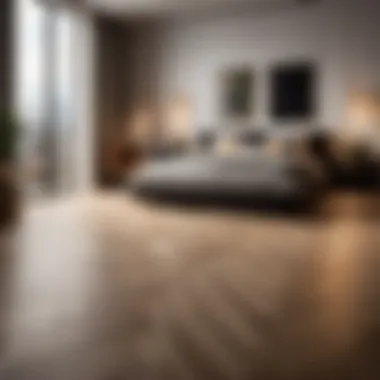 Chic Herringbone Pattern Flooring for Master Bedroom
