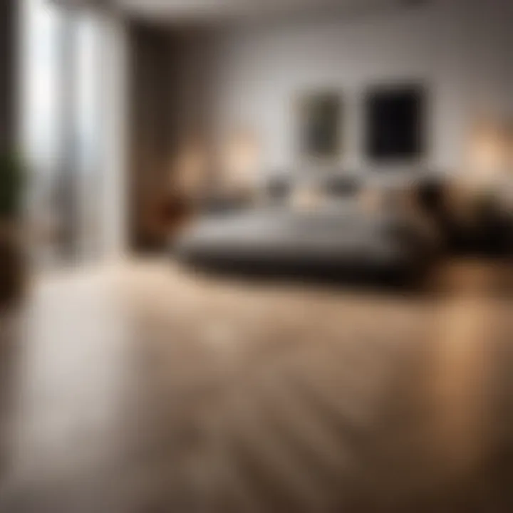 Chic Herringbone Pattern Flooring for Master Bedroom