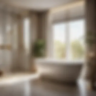 Sophisticated Bathroom Decor Highlighting Large Rectangular Bath Stylish bathroom decor showcasing large rectangular bath