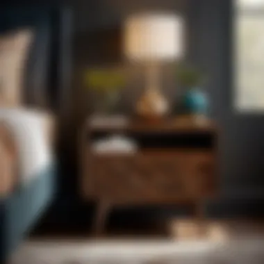 Chic Mid-Century Modern Nightstand with Unique Geometric Details