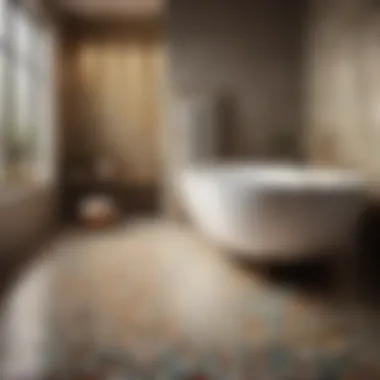 Chic Mosaic Tile Bathroom Flooring