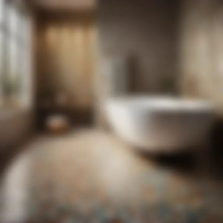 Chic Mosaic Tile Bathroom Flooring