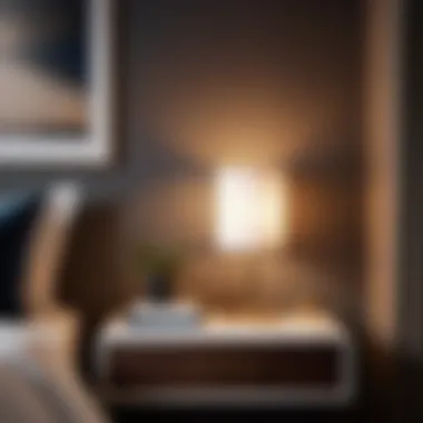 Sleek Nightstand with Contemporary Lighting Chic Nightstand with Minimalist Lamp