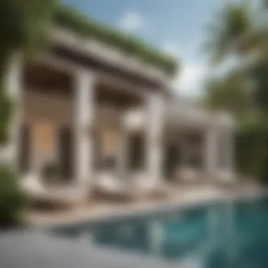 Luxurious Poolside Oasis Elegant Outdoor Lounge Area with Pool