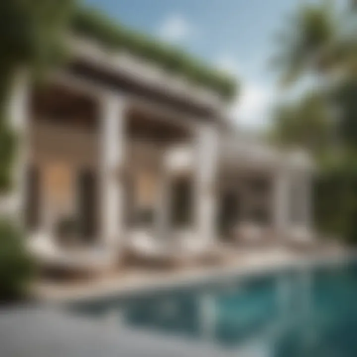 Luxurious Poolside Oasis Elegant Outdoor Lounge Area with Pool