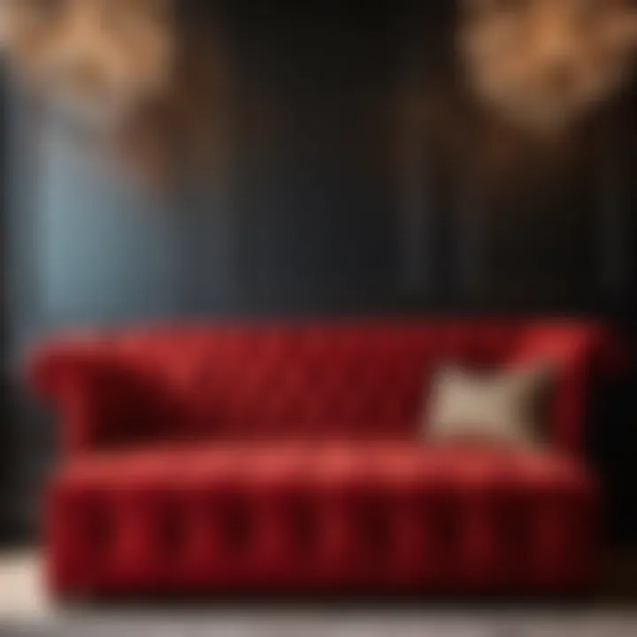Chic Red Tufted Bench