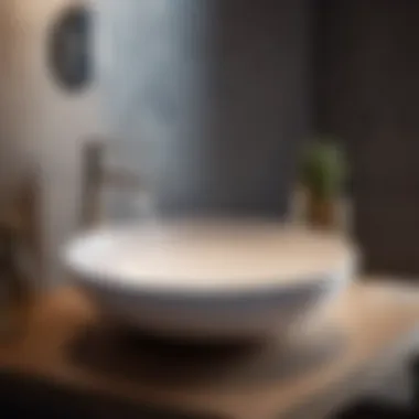 Chic vessel sink with a modern faucet in a contemporary setting