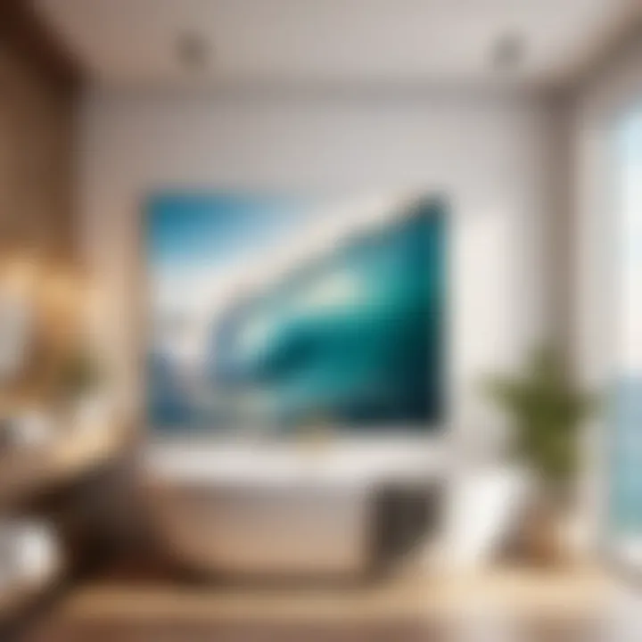 Tranquility Waves: Watercolor Ocean Canvas Chic Watercolor Ocean Canvas