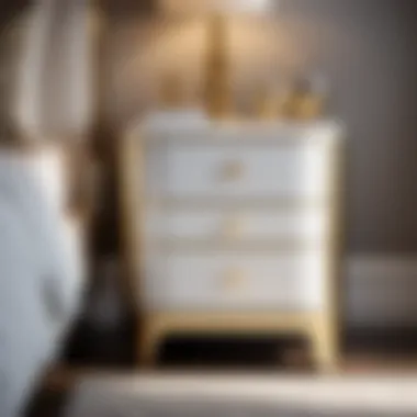 Chic White and Gold Nightstand
