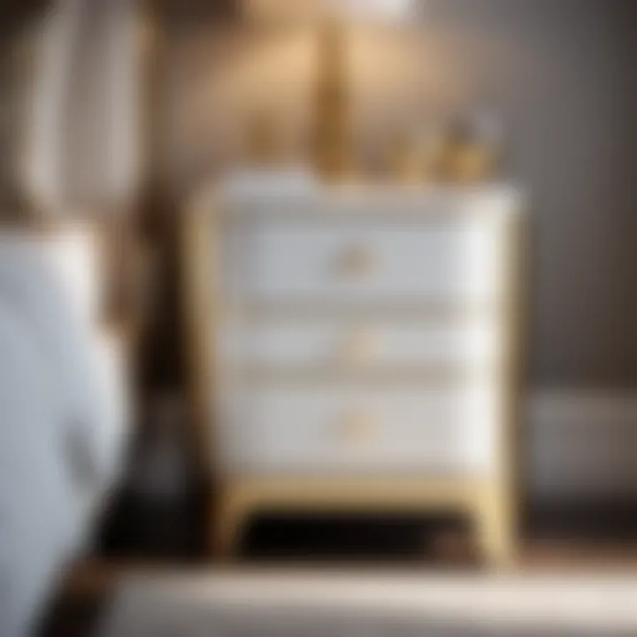Chic White and Gold Nightstand