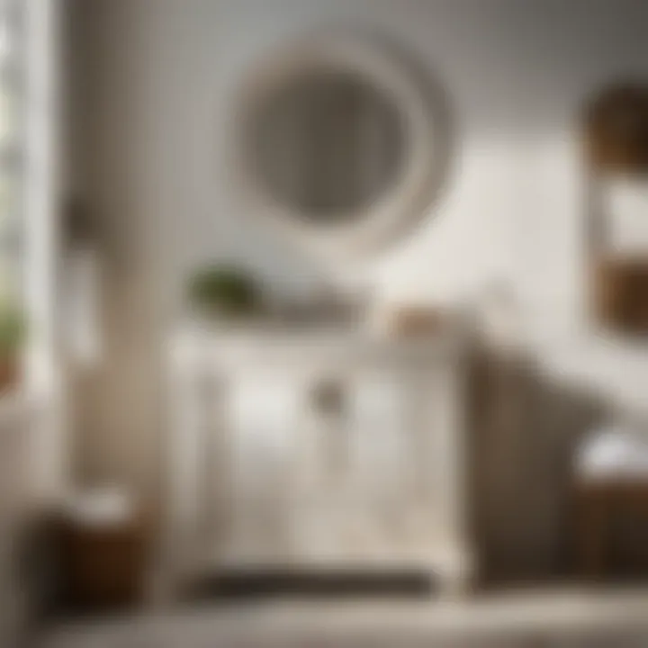 Distressed Finish on White Rustic Vanity Chic White Rustic Vanity with Distressed Finish