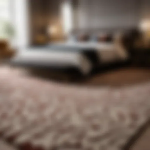 Elegant bedroom carpet with intricate patterns