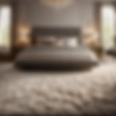 Luxurious Plush Bedroom Carpet Luxurious plush carpet in a serene bedroom setting