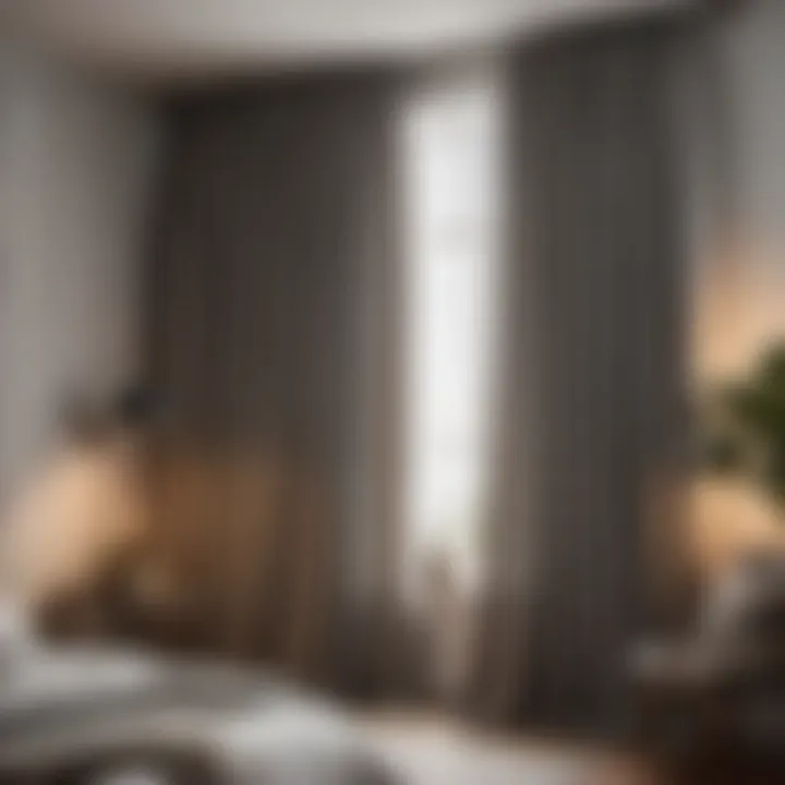 Minimalist Grey Linen Curtains for Modern Bedroom