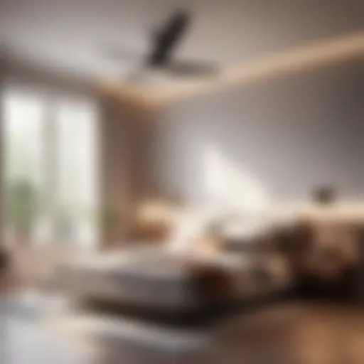 Modern minimalist fan design in bedroom