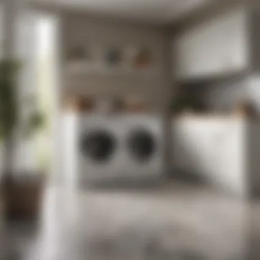 Vinyl Flooring in a Stylish Laundry Room Luxurious vinyl flooring in a stylish laundry room