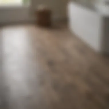 Water-Resistant Laminate Flooring in a Bathroom Water-resistant laminate flooring showcased in a functional bathroom
